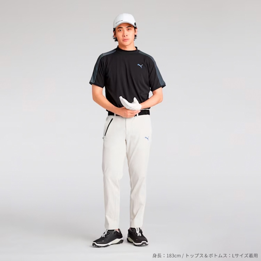 プーマ（PUMA）（メンズ）ゴルフウェア 吸汗速乾 PF テック ライン 3D モックネック 半袖シャツ 633308-01