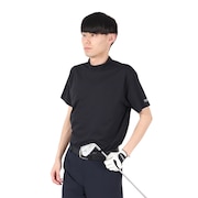 (メンズ)ゴルフ 半袖 ヘザーモックネックシャツ PG5TTG05 BLK