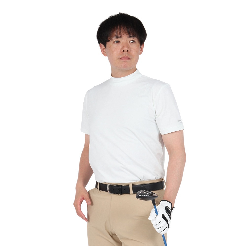 パフォーマンスギア（PG）（メンズ）ゴルフ 半袖 ヘザーモックネックシャツ PG5TTG05 WHT