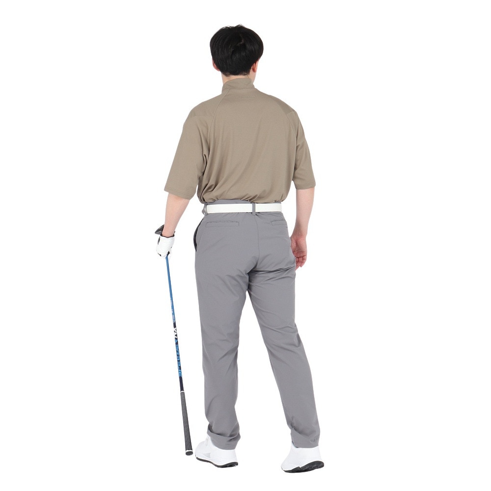 シルバースコット845（SILVERSCOTT845）（メンズ）モックネック ゴルフ メンズ WAFFLE 半袖シャツ SS25SST007 BEG