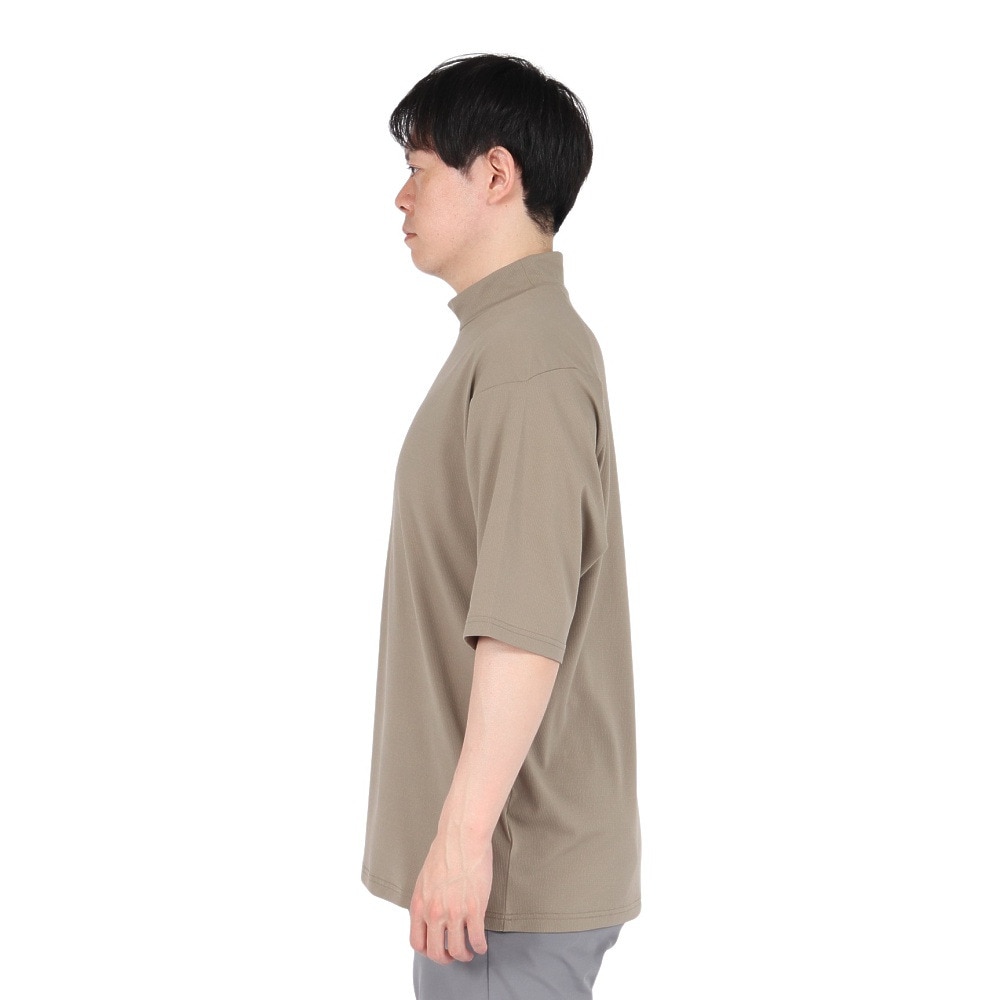 シルバースコット845（SILVERSCOTT845）（メンズ）モックネック ゴルフ メンズ WAFFLE 半袖シャツ SS25SST007 BEG