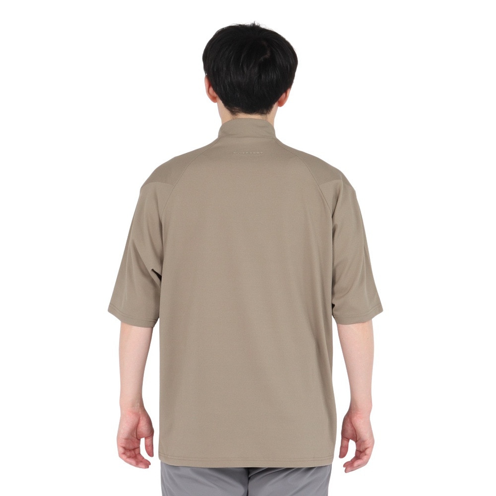 シルバースコット845（SILVERSCOTT845）（メンズ）モックネック ゴルフ メンズ WAFFLE 半袖シャツ SS25SST007 BEG