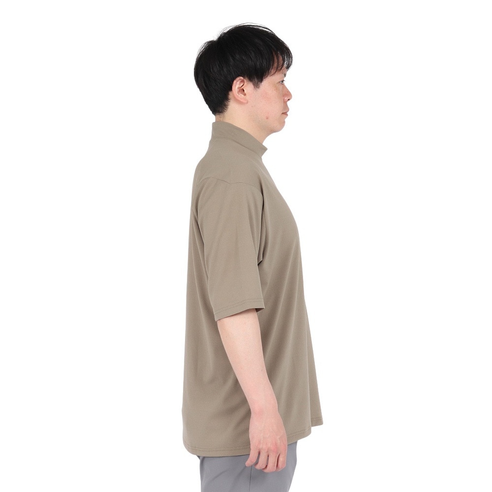 シルバースコット845（SILVERSCOTT845）（メンズ）モックネック ゴルフ メンズ WAFFLE 半袖シャツ SS25SST007 BEG