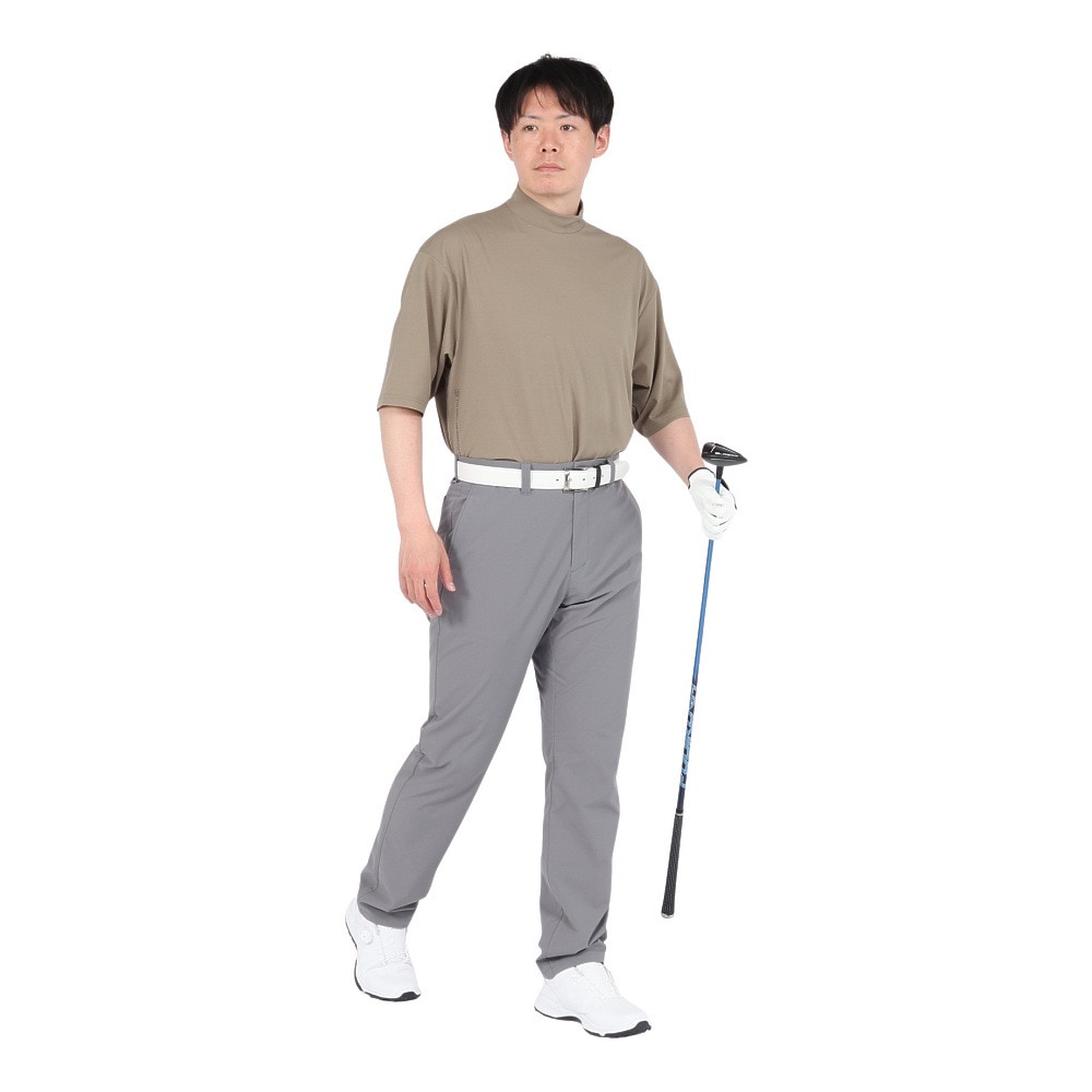 シルバースコット845（SILVERSCOTT845）（メンズ）モックネック ゴルフ メンズ WAFFLE 半袖シャツ SS25SST007 BEG