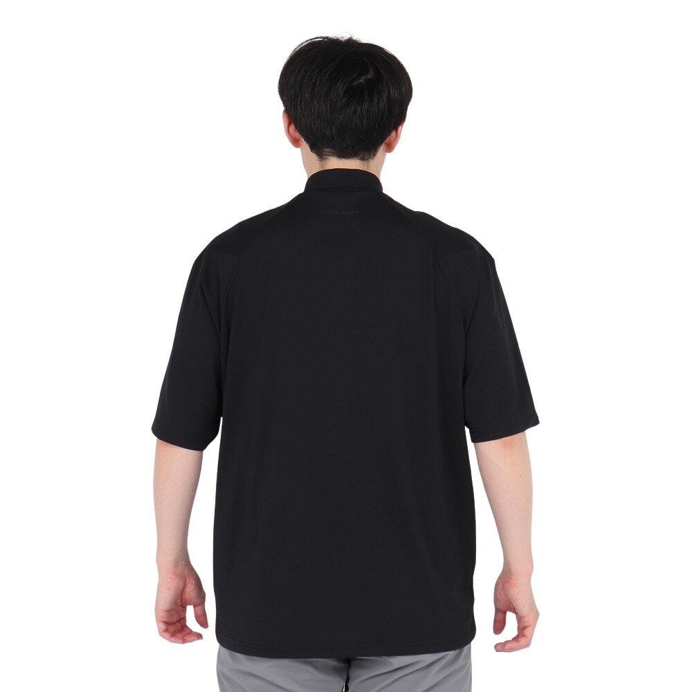 シルバースコット845（SILVERSCOTT845）（メンズ）ゴルフウェア 吸水速乾 WAFFLE 半袖 モックネックシャツ SS25SST007 BLK