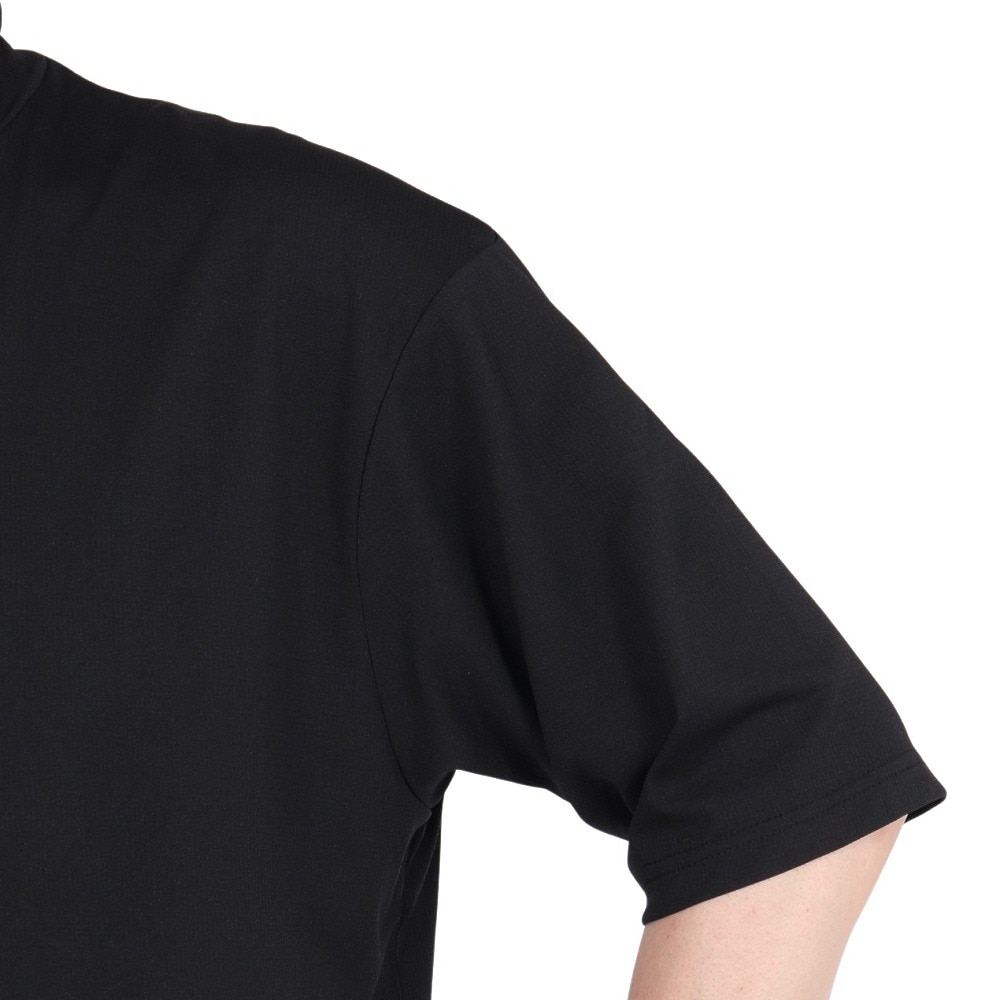 シルバースコット845（SILVERSCOTT845）（メンズ）ゴルフウェア 吸水速乾 WAFFLE 半袖 モックネックシャツ SS25SST007 BLK