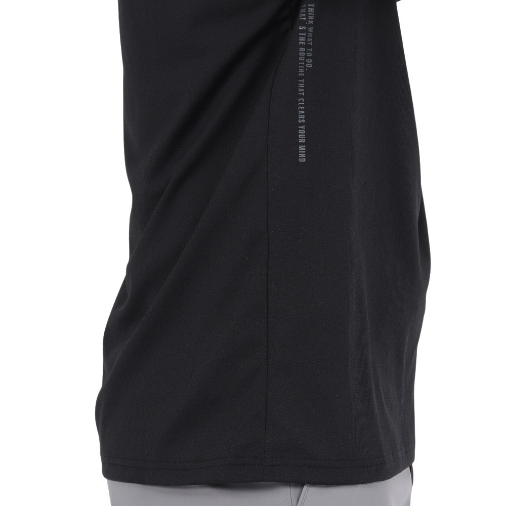 シルバースコット845（SILVERSCOTT845）（メンズ）ゴルフウェア 吸水速乾 WAFFLE 半袖 モックネックシャツ SS25SST007 BLK