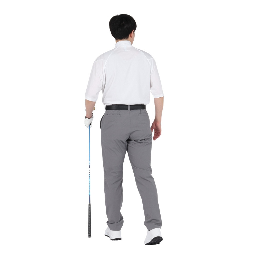 シルバースコット845（SILVERSCOTT845）（メンズ）ゴルフウェア 吸水速乾 WAFFLE 半袖 モックネックシャツ SS25SST007 WHT