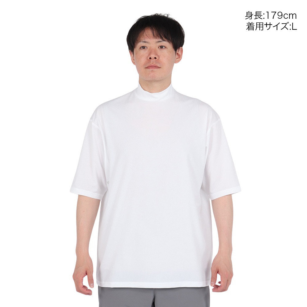 シルバースコット845（SILVERSCOTT845）（メンズ）ゴルフウェア 吸水速乾 WAFFLE 半袖 モックネックシャツ SS25SST007 WHT