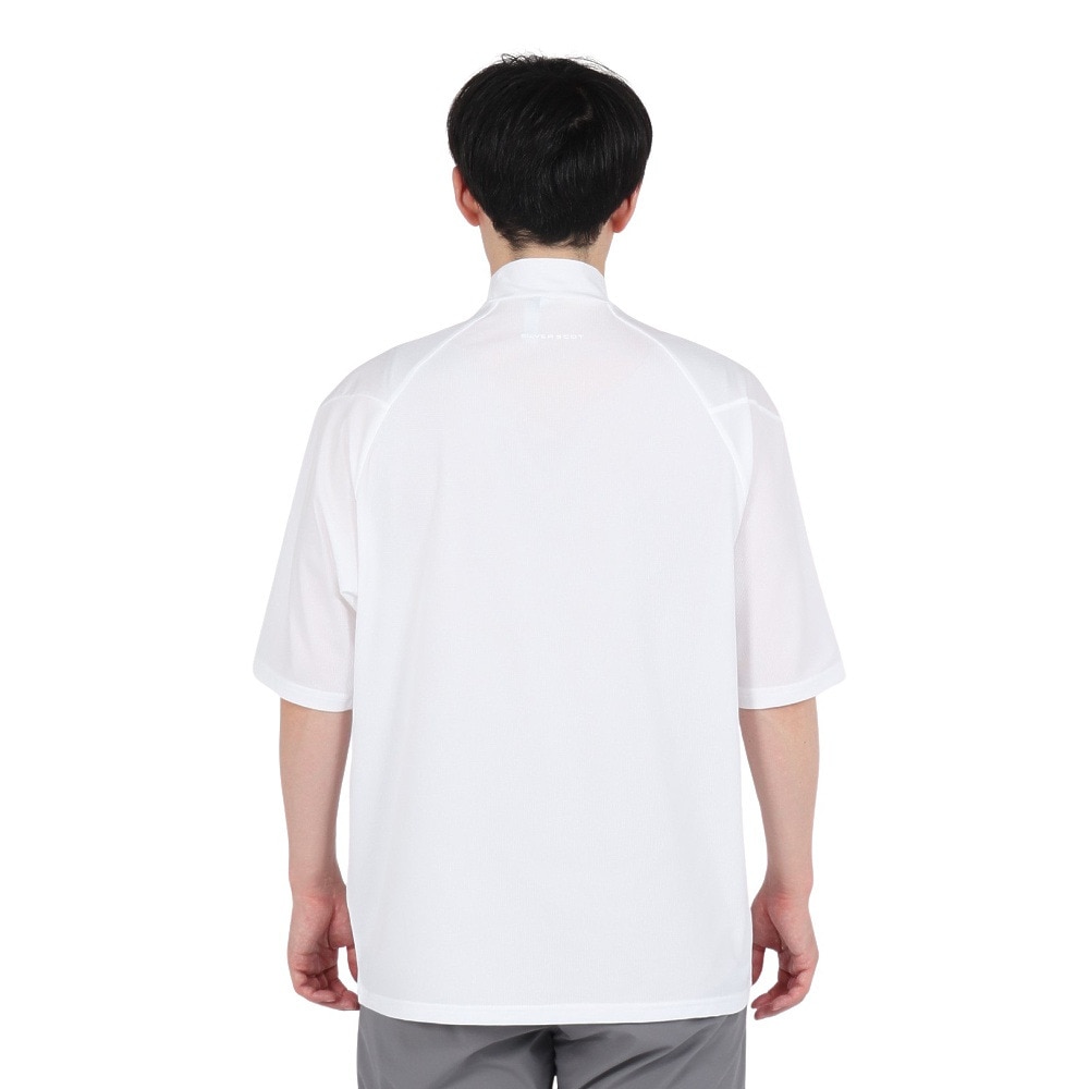 シルバースコット845（SILVERSCOTT845）（メンズ）ゴルフウェア 吸水速乾 WAFFLE 半袖 モックネックシャツ SS25SST007 WHT