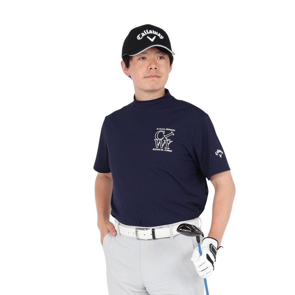 キャロウェイ（CALLAWAY）（メンズ）ゴルフ 半袖 ハイゲージ鹿の子モックネックシャツ C25234100-1120