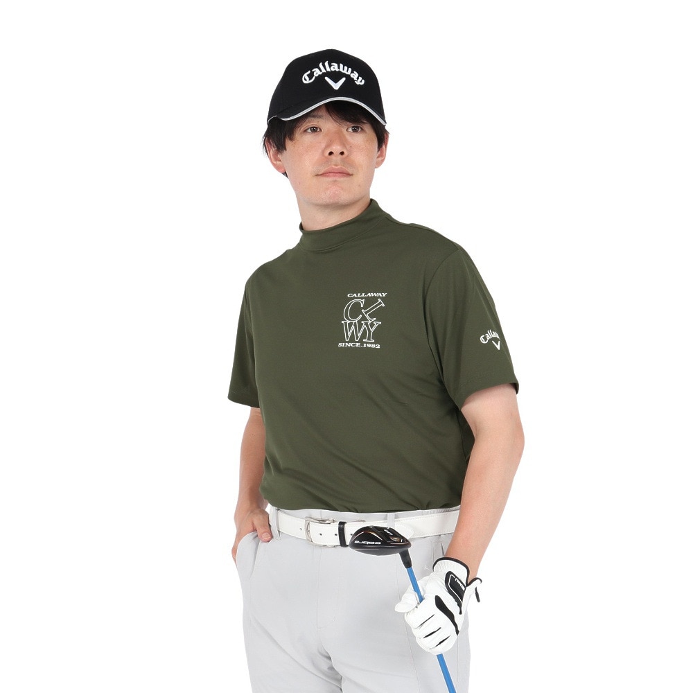 キャロウェイ（CALLAWAY）（メンズ）ゴルフ 半袖 ハイゲージ 鹿の子モックネックシャツ C25234100-1180