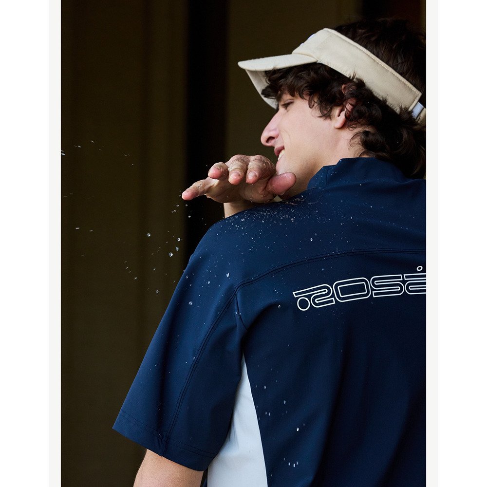 ROSASEN（ROSASEN）（メンズ）モックネック ゴルフ 半袖 超撥水バックロゴ半袖モックネック 044-25243-26SS-098