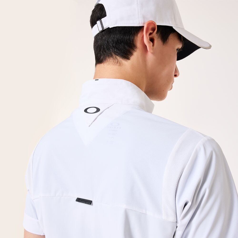 オークリー（OAKLEY）（メンズ）ゴルフウェア 吸汗速乾 冷感 SKULL COOL STRETCH HYBRID モックネック 半袖シャツ FOA408765-100