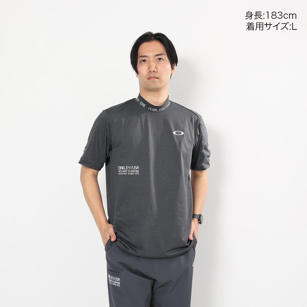 オークリー（OAKLEY）（メンズ）ゴルフウェア 吸汗速乾 モックネック 半袖  STALWART GORP シャツ FOA409158-2DE