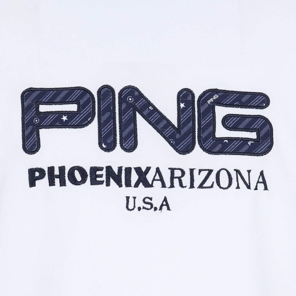 ピン（PING）（メンズ）ゴルフウェア アップリケ 半袖ハイネックシャツ 621-6167201-030