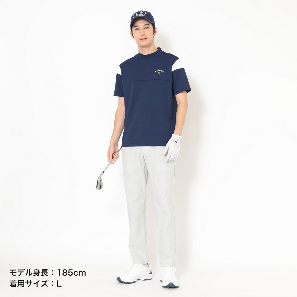 【キャロウェイ】新品タグ付 セットアップ モックネック ハーフパンツ L メンズ キャロウェイ（CALLAWAY）（メンズ）ゴルフウェア ビッグカノコ バック