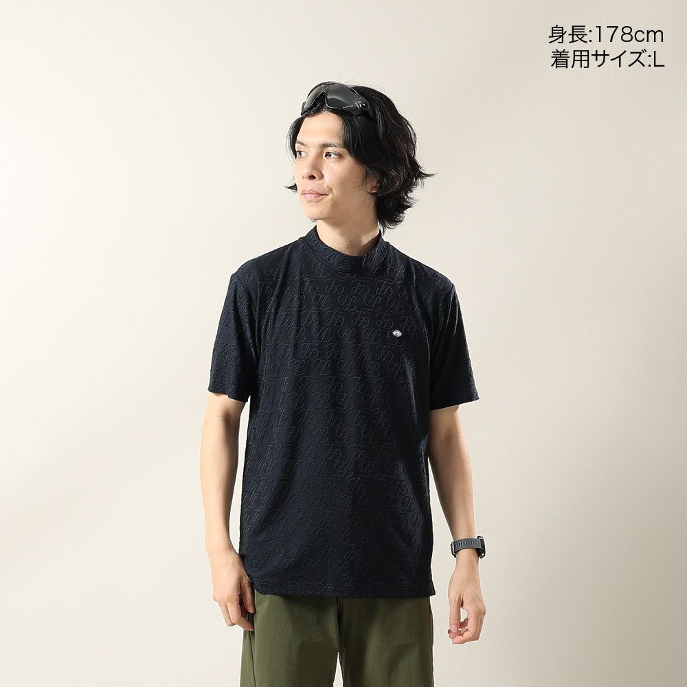 フィドラ（FIDRA）（メンズ）ゴルフウェア 接触冷感 モックネック 半袖 ダブルロゴJQ シャツ FD5VTG10 NVY