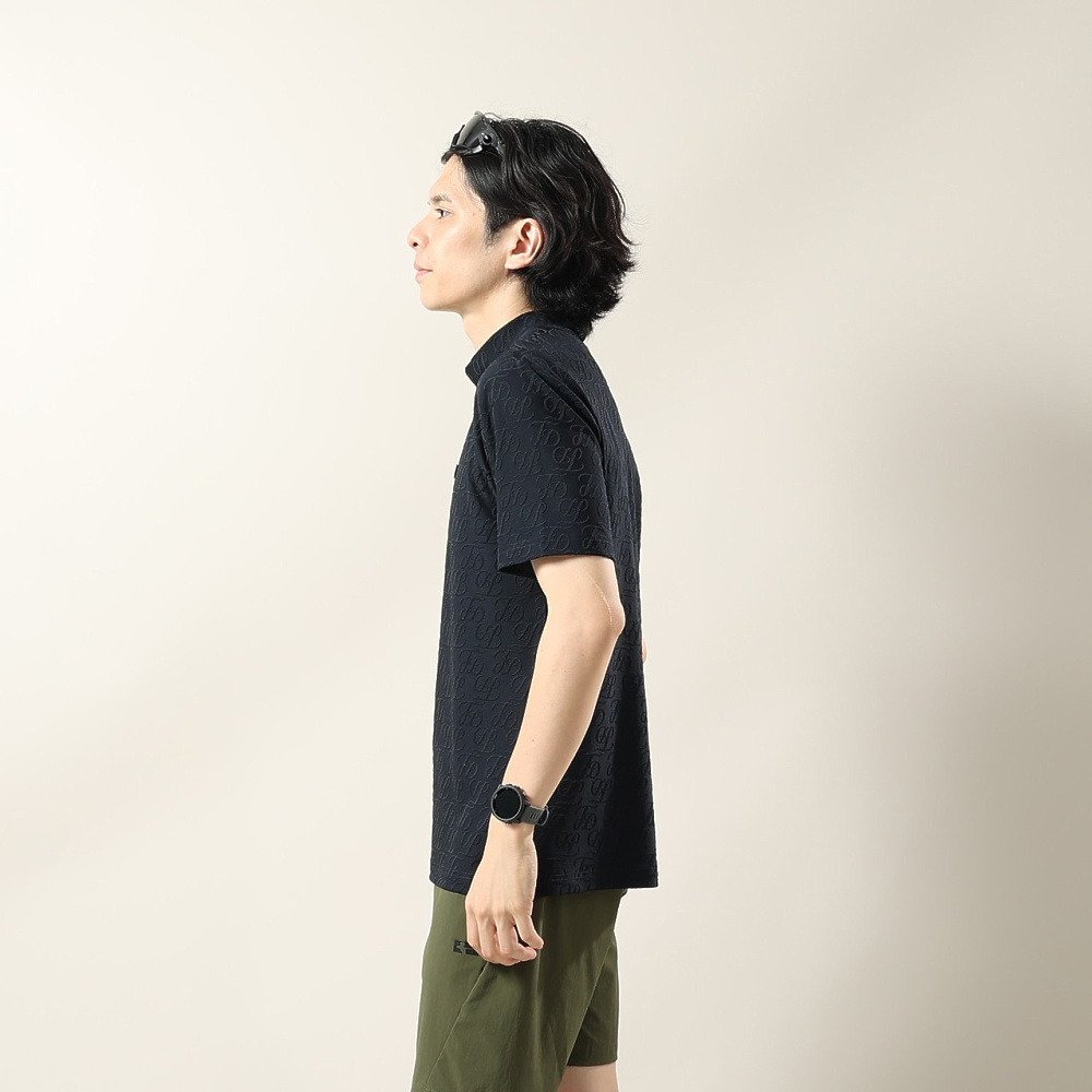 フィドラ（FIDRA）（メンズ）ゴルフウェア 接触冷感 モックネック 半袖 ダブルロゴJQ シャツ FD5VTG10 NVY