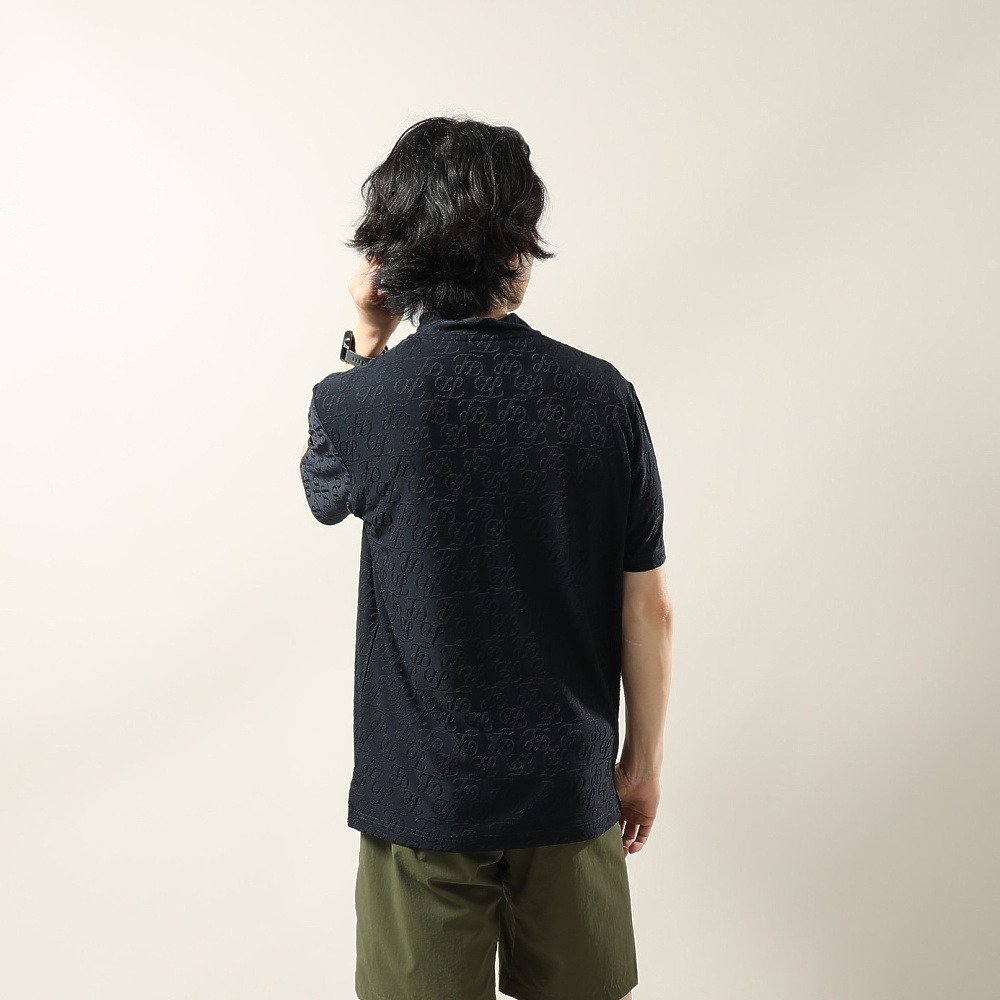 フィドラ（FIDRA）（メンズ）ゴルフウェア 接触冷感 モックネック 半袖 ダブルロゴJQ シャツ FD5VTG10 NVY
