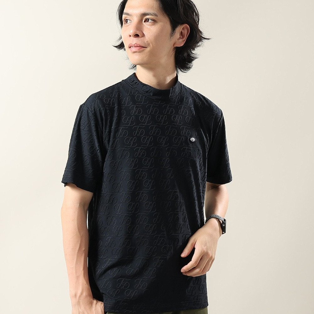 フィドラ（FIDRA）（メンズ）ゴルフウェア 接触冷感 モックネック 半袖 ダブルロゴJQ シャツ FD5VTG10 NVY