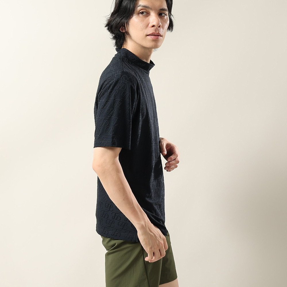 フィドラ（FIDRA）（メンズ）ゴルフウェア 接触冷感 モックネック 半袖 ダブルロゴJQ シャツ FD5VTG10 NVY