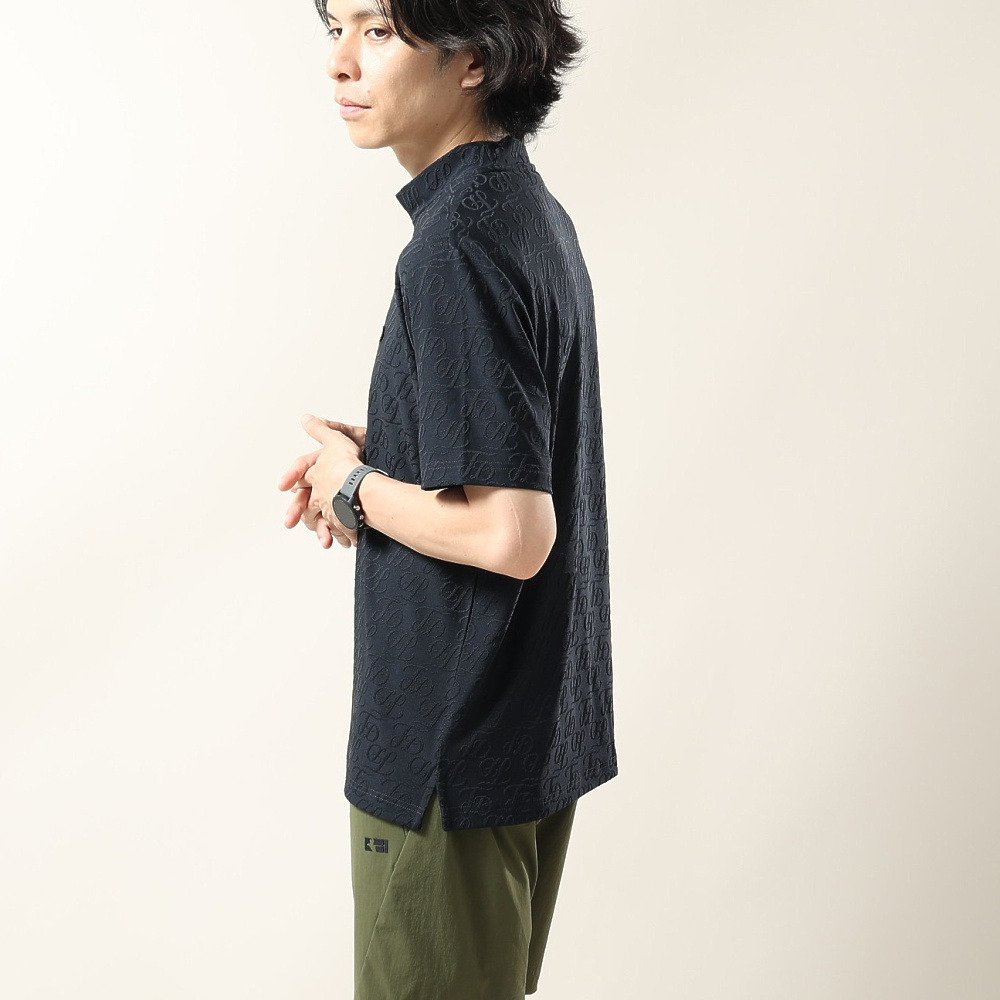 フィドラ（FIDRA）（メンズ）ゴルフウェア 接触冷感 モックネック 半袖 ダブルロゴJQ シャツ FD5VTG10 NVY