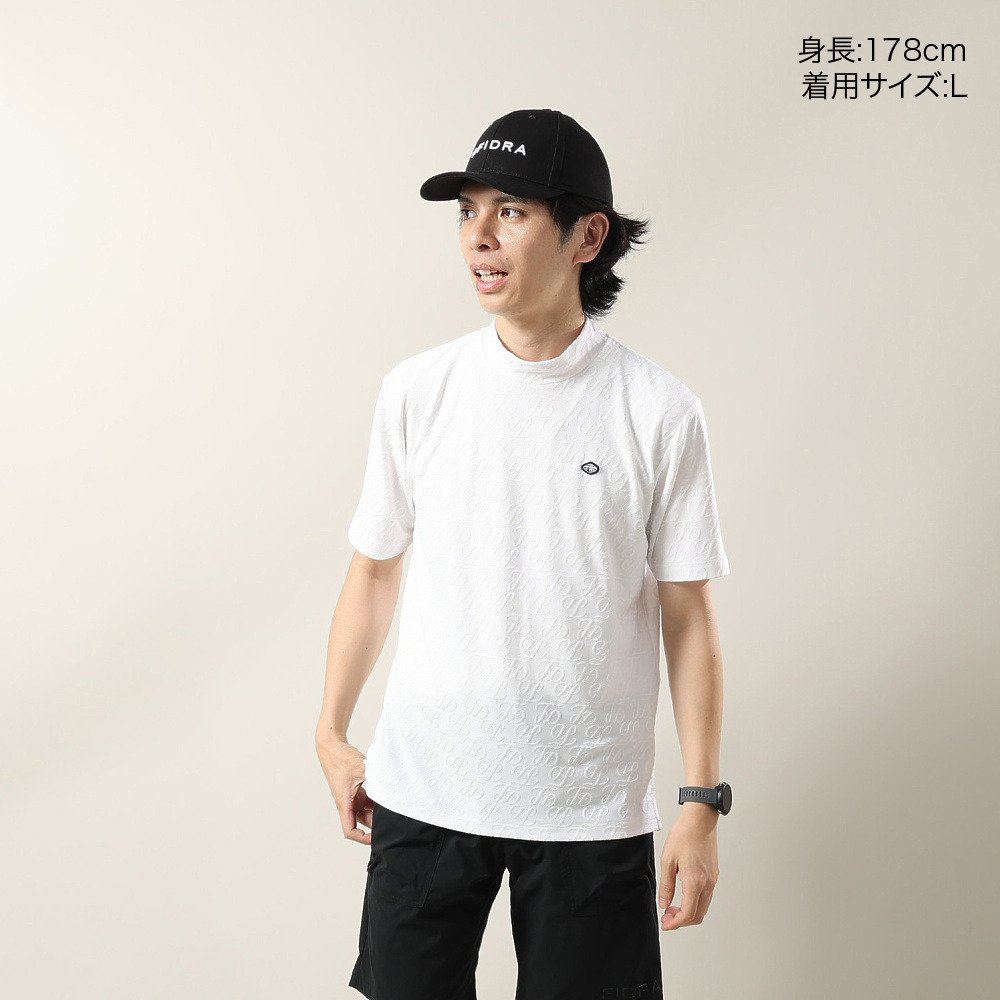 フィドラ（FIDRA）（メンズ）ゴルフウェア 接触冷感 モックネック 半袖 ダブルロゴJQ シャツ FD5VTG10 WHT