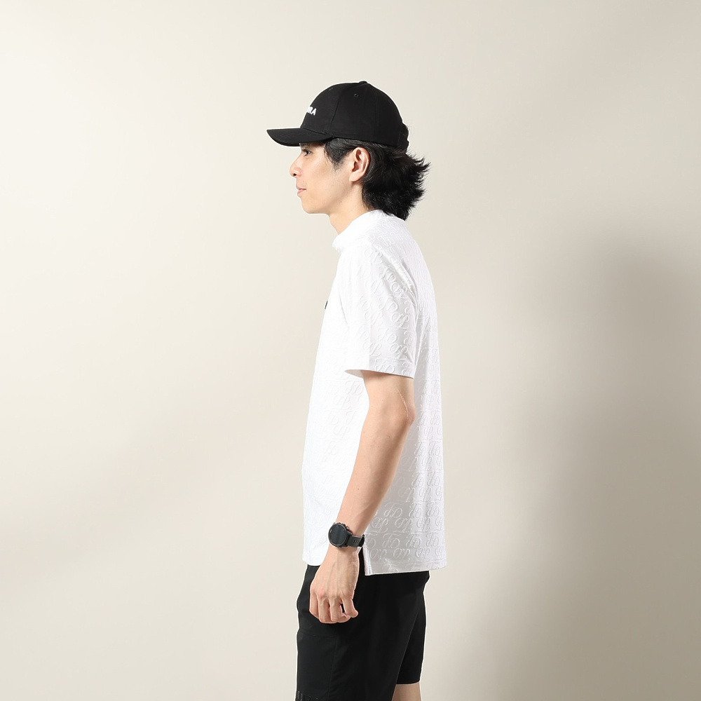 フィドラ（FIDRA）（メンズ）ゴルフウェア 接触冷感 モックネック 半袖 ダブルロゴJQ シャツ FD5VTG10 WHT