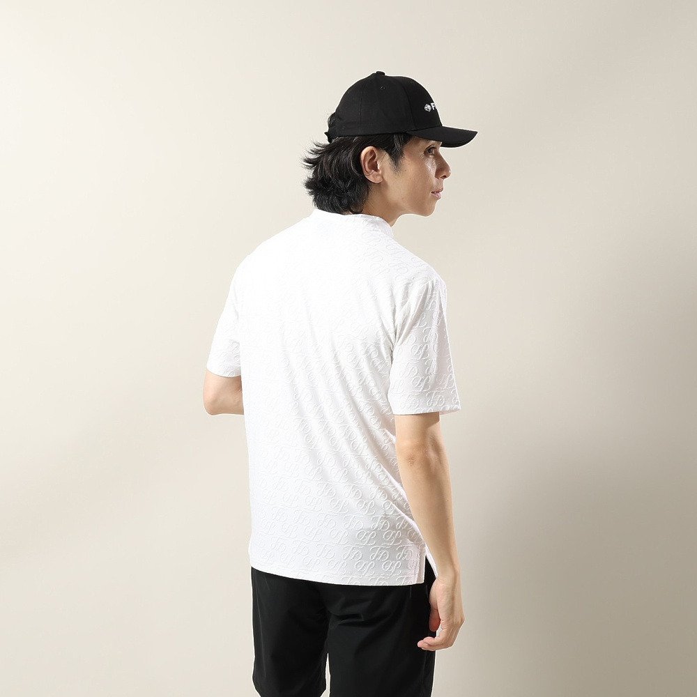 フィドラ（FIDRA）（メンズ）ゴルフウェア 接触冷感 モックネック 半袖 ダブルロゴJQ シャツ FD5VTG10 WHT