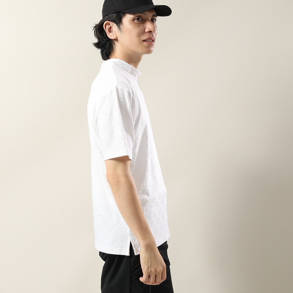 フィドラ（FIDRA）（メンズ）ゴルフウェア 接触冷感 モックネック 半袖 ダブルロゴJQ シャツ FD5VTG10 WHT