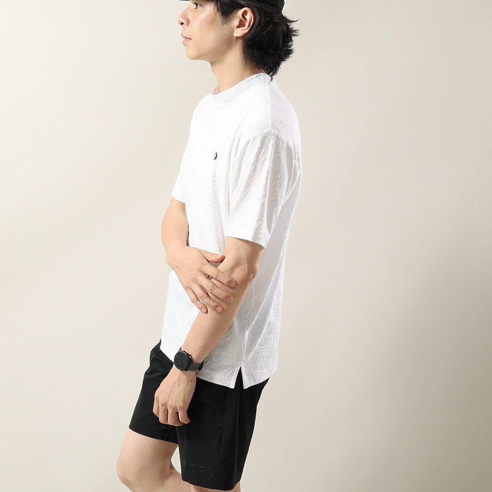 フィドラ（FIDRA）（メンズ）ゴルフウェア 接触冷感 モックネック 半袖 ダブルロゴJQ シャツ FD5VTG10 WHT