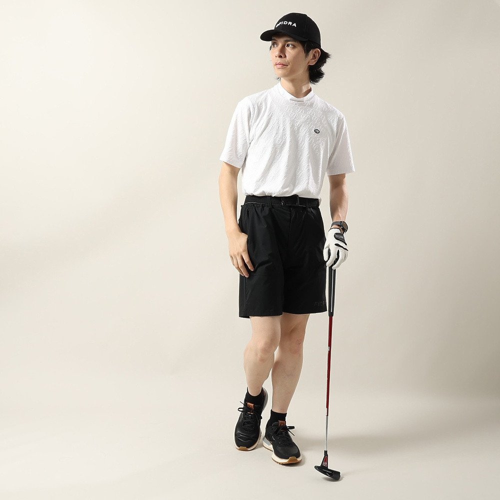 フィドラ（FIDRA）（メンズ）ゴルフウェア 接触冷感 モックネック 半袖 ダブルロゴJQ シャツ FD5VTG10 WHT