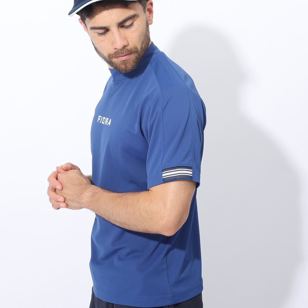 FIDRA モックネックシャツ ブルー XXL FIDRA モックネックシャツ