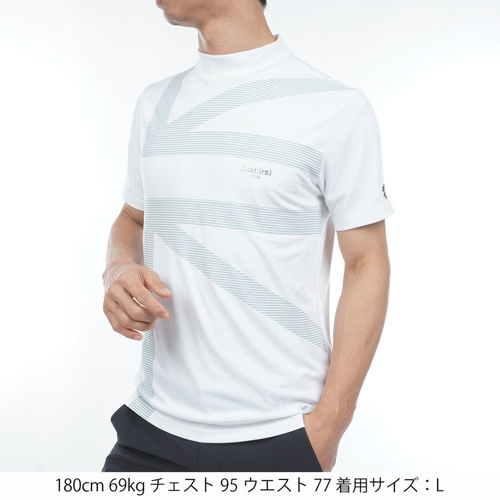 新品　Admiral ホワイト Tシャツ Mサイズ アドミラル ゴルフ（Admiral GOLF）（メンズ）ゴルフウェア 吸水速乾