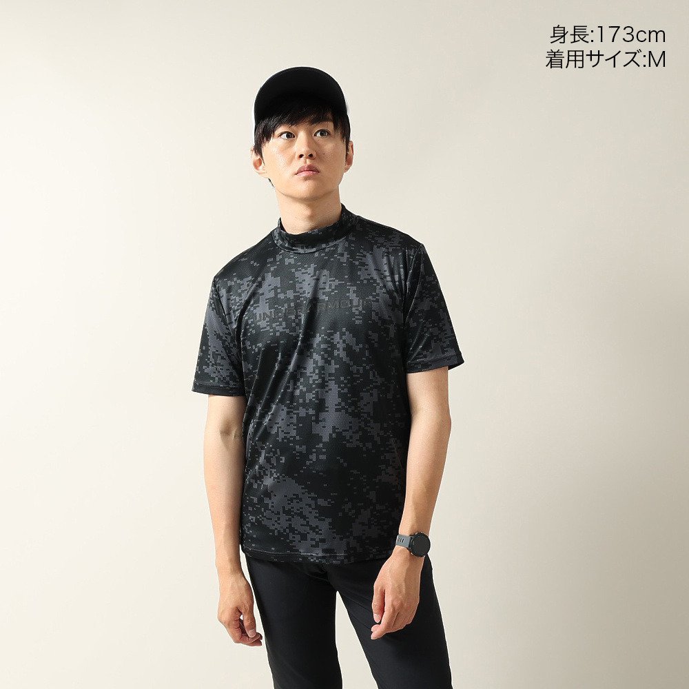 アンダーアーマー（UNDER ARMOUR）（メンズ）ゴルフウェア モックネック 半袖 ドライブ クール プロ カモ 6014601 001