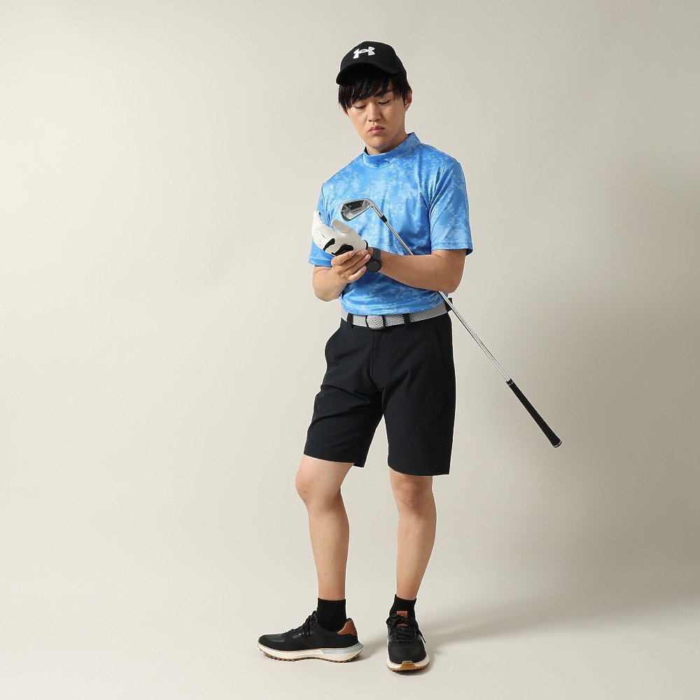 アンダーアーマー（UNDER ARMOUR）（メンズ）ゴルフウェア モックネック 半袖 ドライブ クール プロ カモ 6014601 452