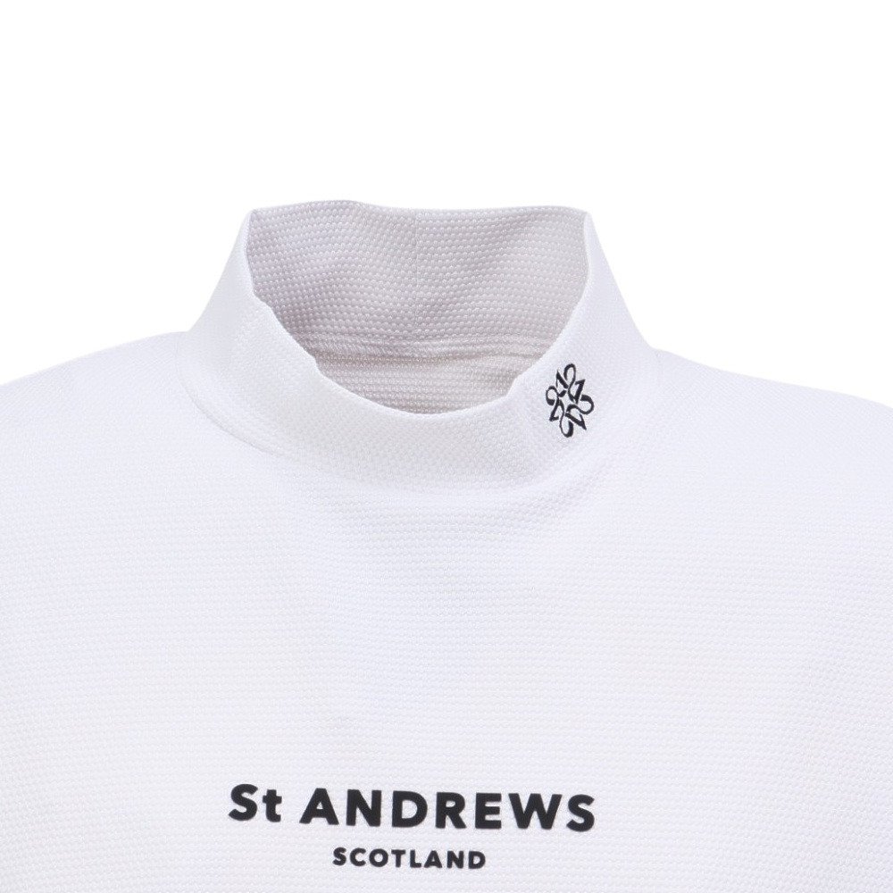 極美品 St.ANDREWS モックネック 総柄*シャツ メンズL ゴルフ/スポ セントアンドリュース（ST.ANDREWS）（メンズ）モックネック ゴルフ