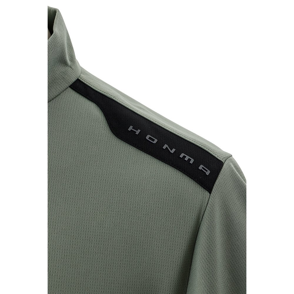 ゴルフウェア 接触冷感 モックネック 半袖 ハーフジップシャツ 631-317121X GR 2