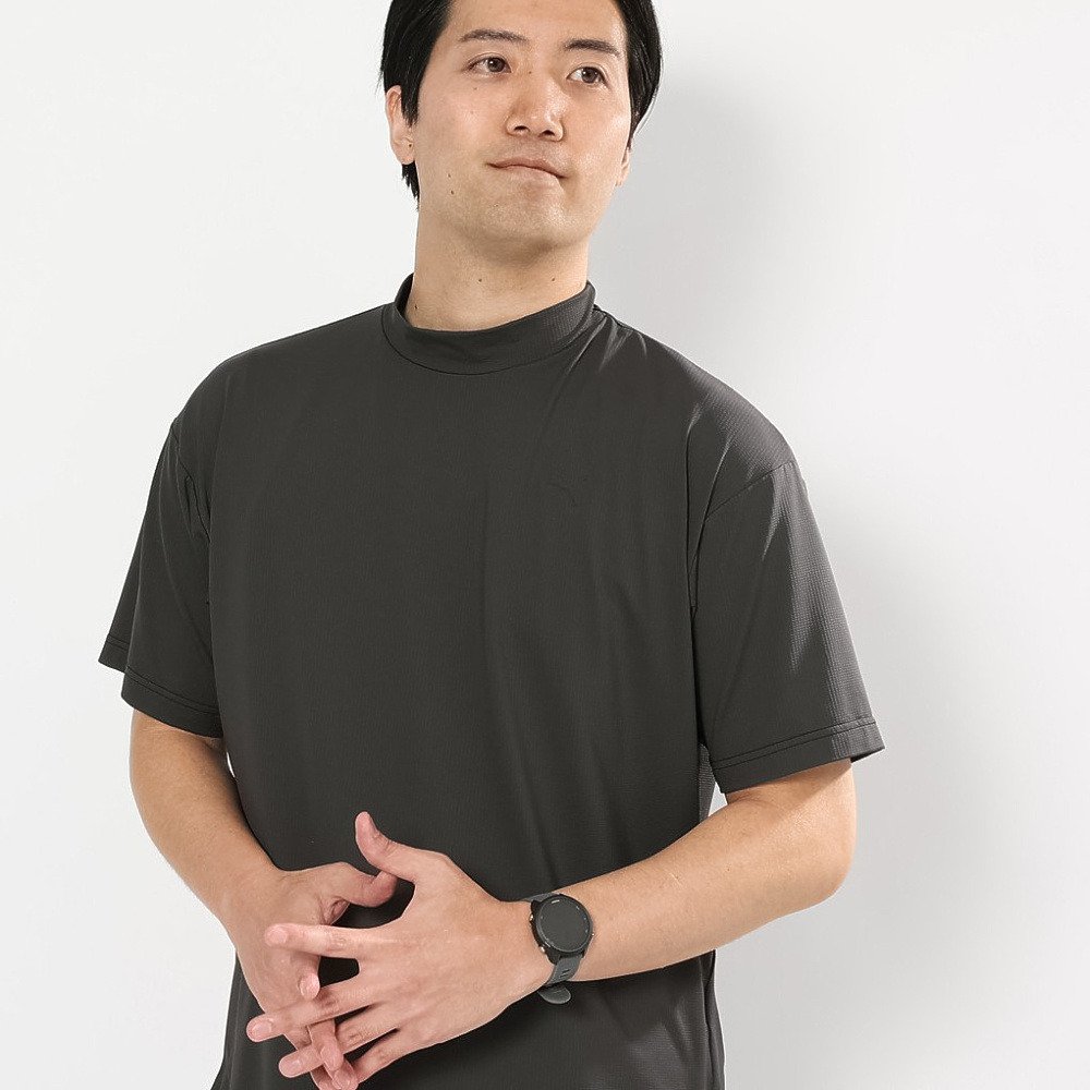 プーマ（PUMA）（メンズ）ゴルフウェア 吸汗速乾 接触冷感 グラフィック 半袖 モックネックシャツ 638996-01
