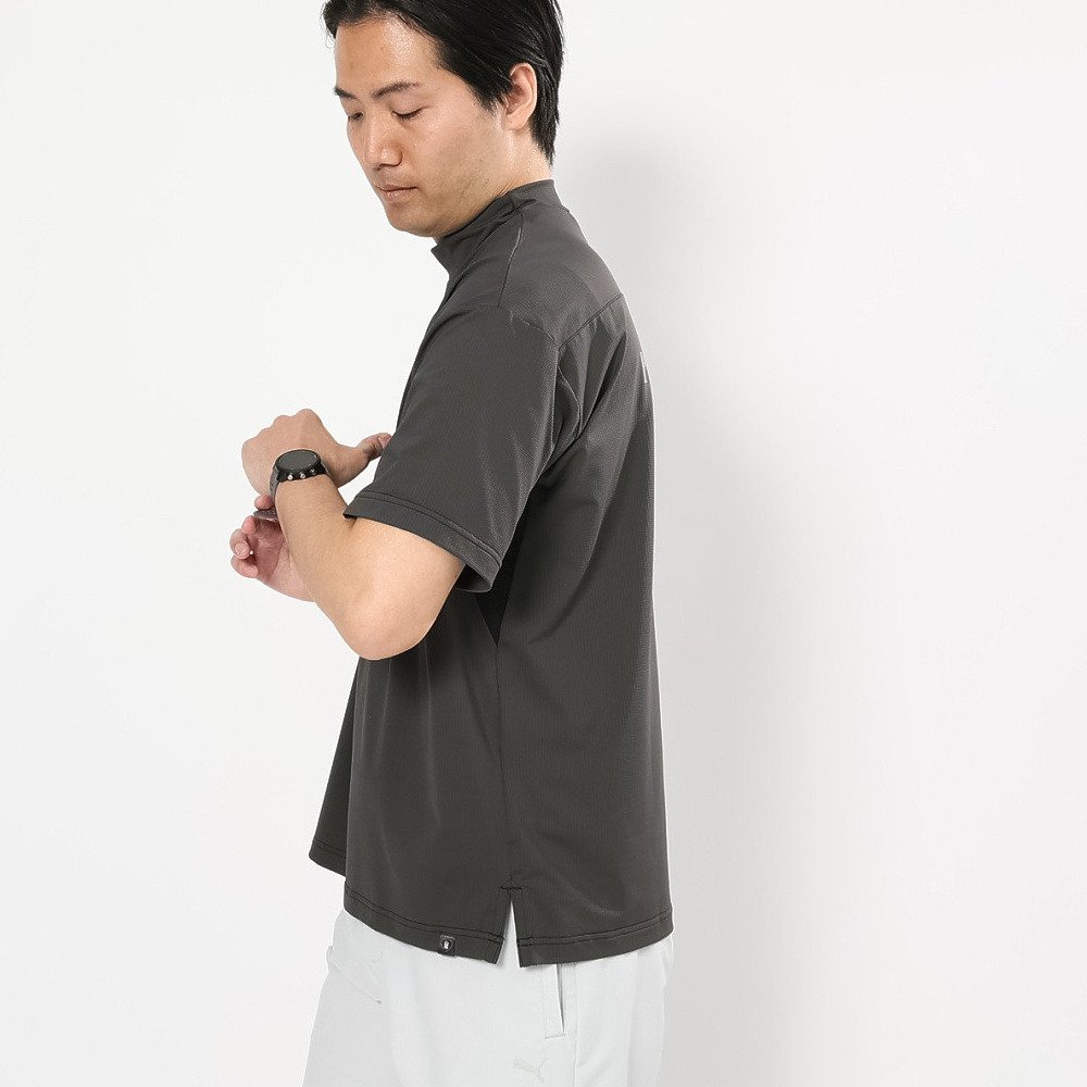 プーマ（PUMA）（メンズ）ゴルフウェア 吸汗速乾 接触冷感 グラフィック 半袖 モックネックシャツ 638996-01