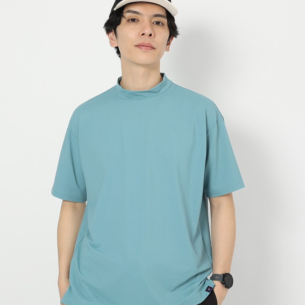 プーマ（PUMA）（メンズ）ゴルフウェア 吸汗速乾 接触冷感 グラフィック 半袖 モックネックシャツ 638996-02