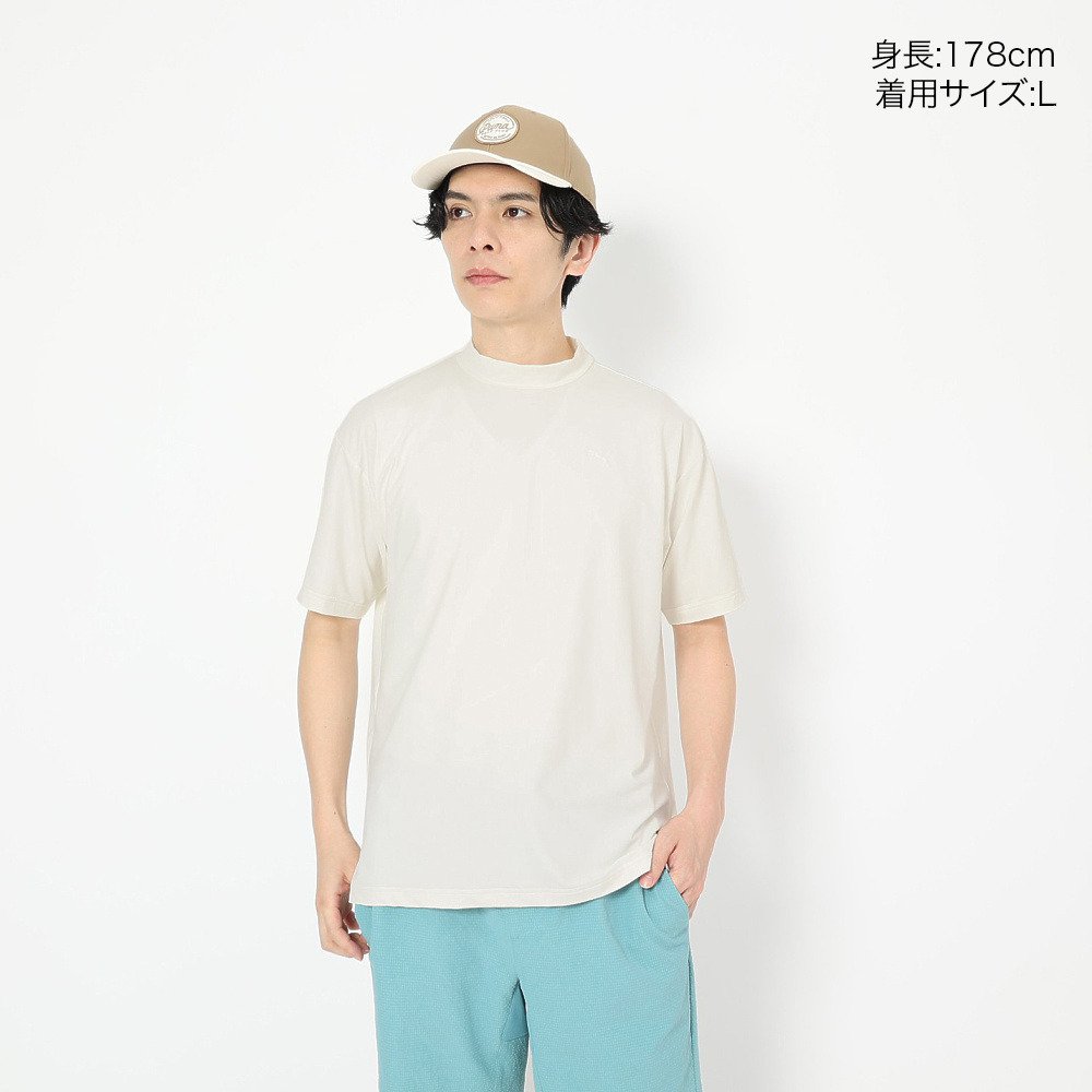 プーマ（PUMA）（メンズ）ゴルフウェア 吸汗速乾 接触冷感 グラフィック 半袖 モックネックシャツ 638996-03