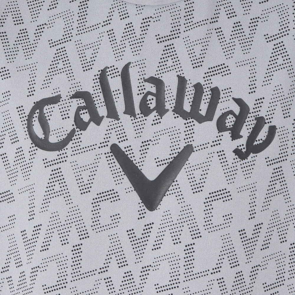 キャロウェイ（CALLAWAY）（メンズ）モックネック ゴルフ ロゴプリントハーフゲージ半袖スウェットシャツ C24217103-1020