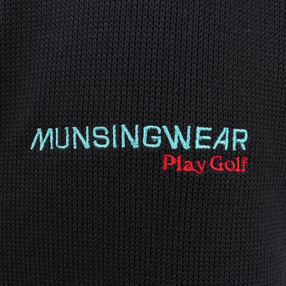 マンシングウエア（MUNSING WEAR）（メンズ）ゴルフウェア モックネック  ストレッチ 長袖 ハーフジップカットソー MG5SSW82M BK00