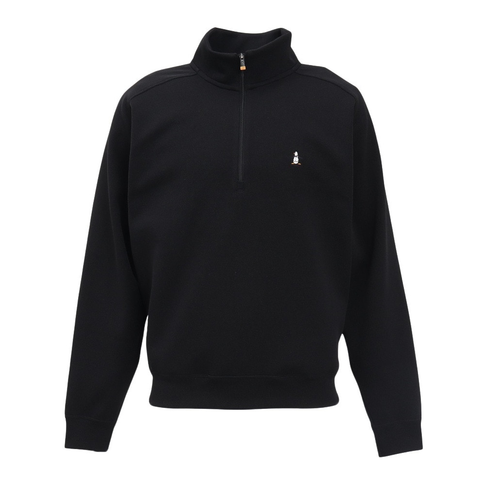 マンシングウエア（MUNSING WEAR）（メンズ）ゴルフウェア モックネック  ストレッチ 長袖 ハーフジップカットソー MG5SSW82M BK00