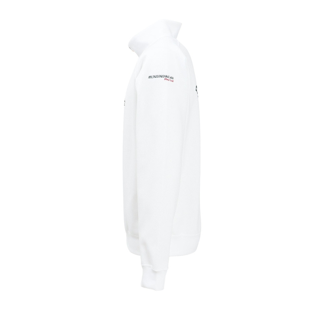 マンシングウエア（MUNSING WEAR）（メンズ）ゴルフウェア モックネック ストレッチ 長袖 ハーフジップカットソー MG5SSW82M WH00