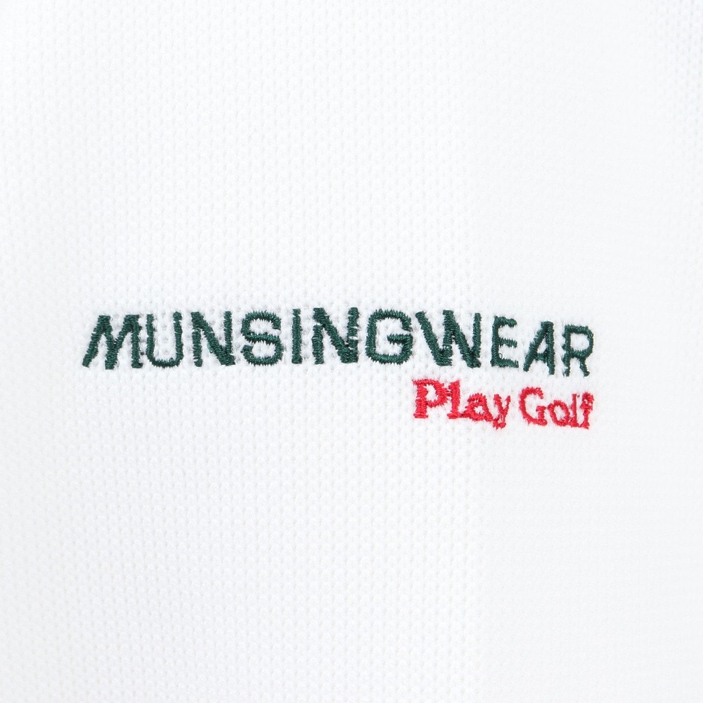 マンシングウエア（MUNSING WEAR）（メンズ）ゴルフウェア モックネック ストレッチ 長袖 ハーフジップカットソー MG5SSW82M WH00