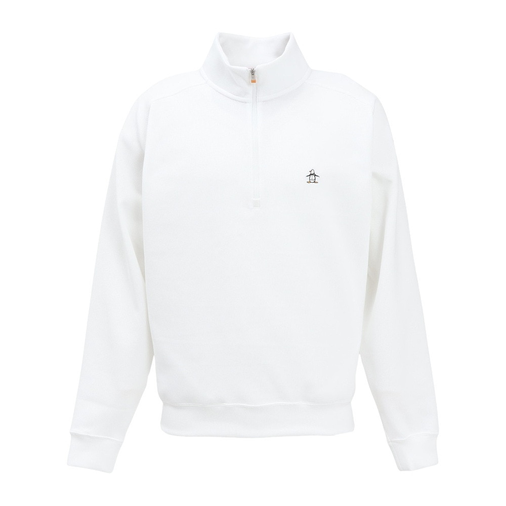 マンシングウエア（MUNSING WEAR）（メンズ）ゴルフウェア モックネック ストレッチ 長袖 ハーフジップカットソー MG5SSW82M WH00
