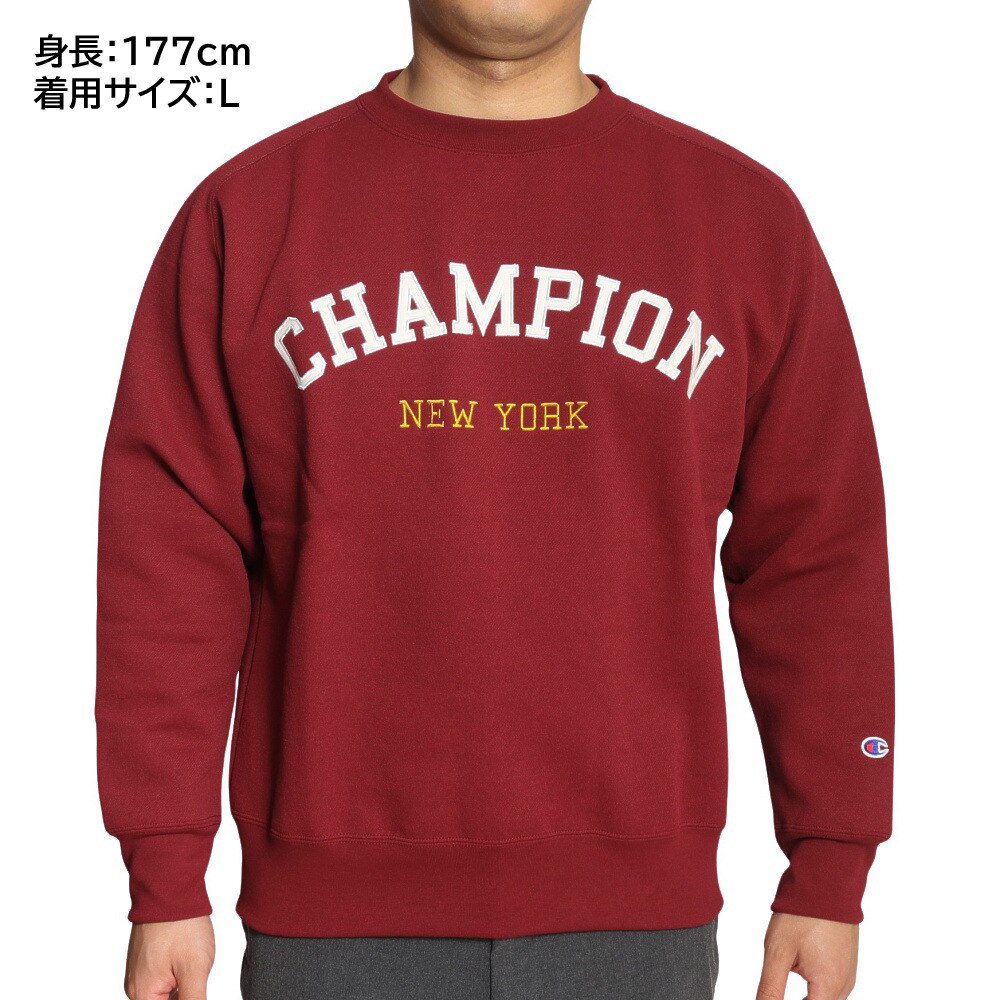 チャンピオン｜ゴルフウェア 軽量 吸汗 速乾 保温 UV 抗菌 防臭 テックウィーブ テリー クルーネックスウェットシャツ C3-WG002 950  - ゴルフ用品はヴィクトリアゴルフ